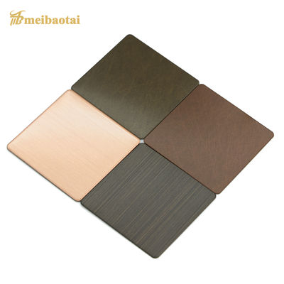 Buen precio Vibración pulida con chorro de arena chapa de acero inoxidable decorativa de cobre antigua en línea
