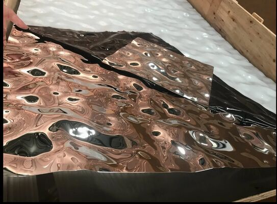 Buen precio Lámina de acero inoxidable con onda de agua 3D, panel decorativo con acabado espejo en línea