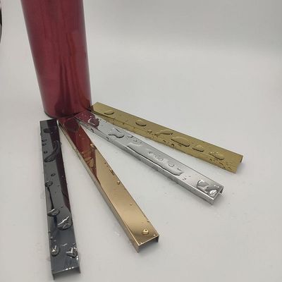 Perfiles en U y V de acero inoxidable JIS 304 con revestimiento de color para protección de bordes decorativos