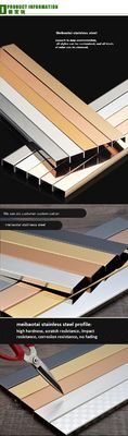 Buen precio 3048mm Espejo Oro Plata Tejas Trim U Forma de perfil decorativo en línea