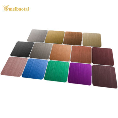 Lámina de acero inoxidable 304 con superficie cepillada y recubrimiento de color PVD en tamaño de cuatro pies para paredes de cocina