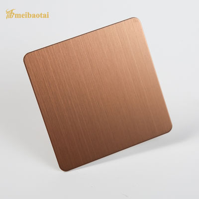 Lámina de acero inoxidable de color marrón rosa dorado PVD revestido con 201 grados de acero inoxidable 1219x2438 mm para aplicaciones decorativas