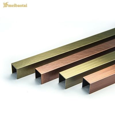 Buen precio Borde de la esquina exterior de acero inoxidable de Inox 304 de bronce del color de cobre del perfil de los 8FT U en línea