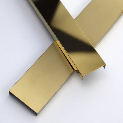 perfil de acero inoxidable de la decoración U del ajuste de la teja de Hailrine del espejo del oro de 0.8m m U6 U8 U25