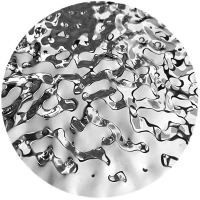 Modelo decorativo de la ondulación del agua de la placa del espejo del metal brillante de plata de los SS