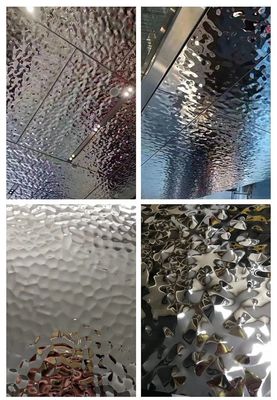 Buen precio Ss304 201mm Espejo de color de agua de la hoja ondulada de decoración Stand, techo, pared, copa en línea