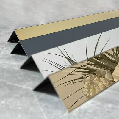 Buen precio El espejo de oro L teja de la escalera de la forma arregla perfil de acero inoxidable de la teja del metal en línea