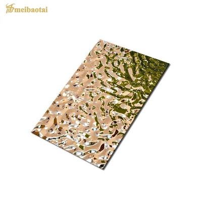 Placa de acero inoxidable laminada en frío ASTM Grado 304 con acabado espejo y patrón de onda de agua