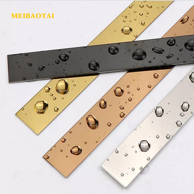 Huella dactilar anti de acero inoxidable decorativa de las tiras táctiles del espejo 12m m