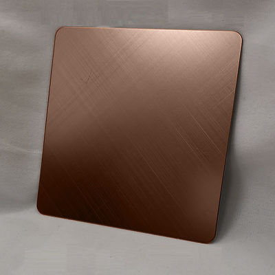 Buen precio 304 Grade Hairline Hoja de acero inoxidable con recubrimiento de color marrón y 0,65 mm de espesor para aplicaciones de cocina en línea