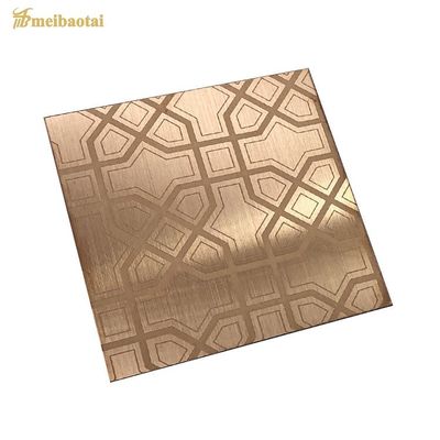 Buen precio Panel de ascensor de lámina de acero inoxidable 304 con acabado espejo oro rosa en tamaño 1219x2438 mm en línea