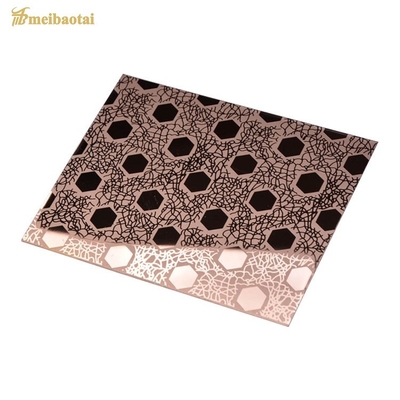 0.95 mm de espesor elevador de acero inoxidable hoja de oro rosa pulido acabado grabado