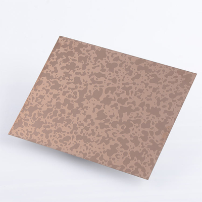 Espejo de oro rosa grabado en chapa de acero inoxidable Placa SS laminada en frío