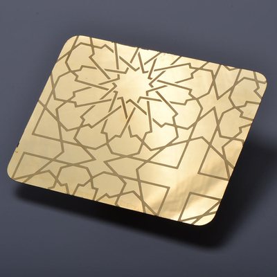 Oro que graba al agua fuerte la hoja de acero inoxidable de 1.00m m Thk para el revestimiento de la pared exterior
