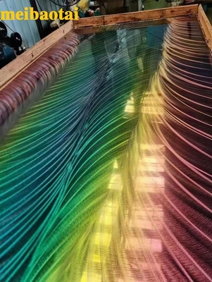 Oficina inoxidable Hall Club Hotel Lobby Decoration de la hoja de acero del arco iris del modelo del laser