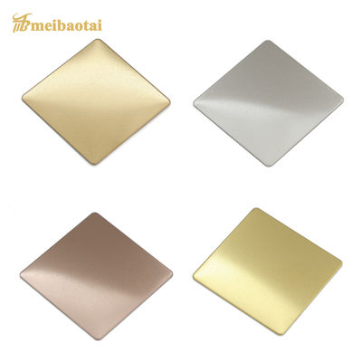 Lámina decorativa de acero inoxidable de 0.75 mm con recubrimiento PVD de plata y oro arenado para paneles de pared