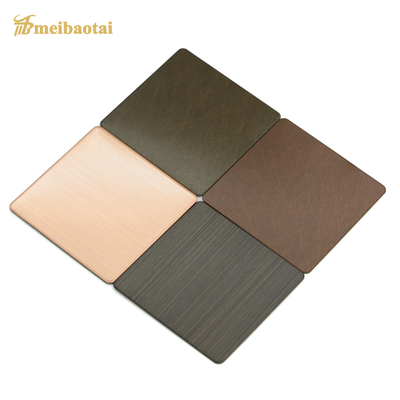 Vibración pulida con chorro de arena chapa de acero inoxidable decorativa de cobre antigua