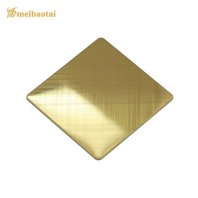 Placa de acero inoxidable laminada en frío ASTM dorada sostenible de cuatro pies para aplicaciones decorativas