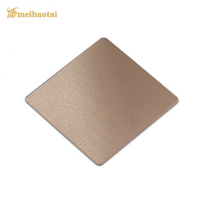 Hoja decorativa de acero inoxidable con acabado mate dorado rosa, tamaño 4x8, grosor de 0,65 mm, recubierta de PVD