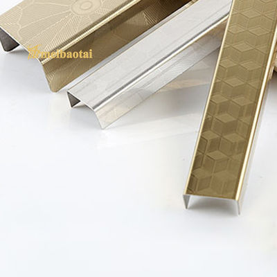 Perfiles de borde en forma de U de acero inoxidable 304 con superficie de espejo y 3050 mm de longitud para protección de bordes