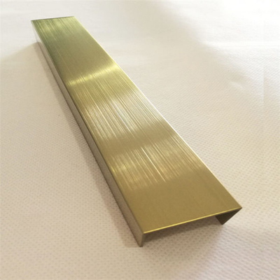 SS201 304 de oro línea de cabello espejo azulejos de acero inoxidable recorte U forma de perfil decorativo
