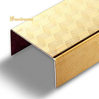 3050mm longitud espejo oro plata 304 acero inoxidable U forma de baldosas recorte de borde decorativo perfil