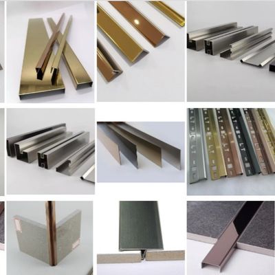 Perfil de azulejo en forma de U de acero inoxidable 304 con revestimiento de color PVD espejo, longitud de 10 pies para bordes de esquina