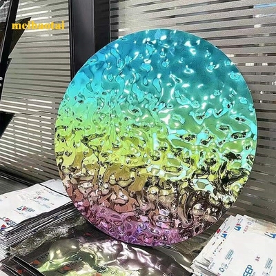 Ss304 201 Espejo de color arcoíris Corrimiento de agua Estaciones de acero Hoja de decoración de techo