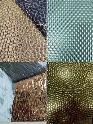 Lámina de acero inoxidable gofrada con revestimiento de color de 0,85 mm de grosor con doble película de PVC para uso decorativo