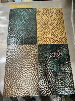 4 * 8FT Antiguo de color de acero inoxidable de hoja en relieve 0,85 mm de espesor