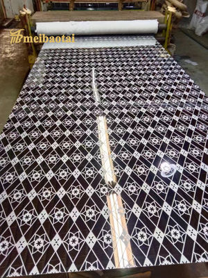 Lámina decorativa para ascensor de acero inoxidable 304 con patrón grabado de 4x8