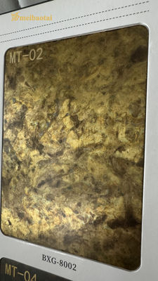 Buen precio SS201 304 0.8MM Imitación de latón Color de acero inoxidable de la hoja de decoración de la placa del hotel en línea