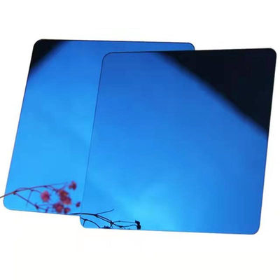Buen precio 4*8FT Blue Mirror Pvd Color Coating Hoja de acero inoxidable Placa de decoración en línea