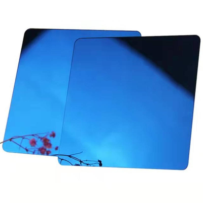 4*8FT Blue Mirror Pvd Color Coating Hoja de acero inoxidable Placa de decoración