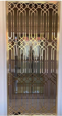 Divididor de habitación de acero inoxidable de tamaño personalizable con corte por láser y revestimiento de oro rosa para hoteles y bares
