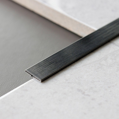 Moldura para azulejos con efecto acero inoxidable de 3048 mm, tira en T de acero inoxidable 304
