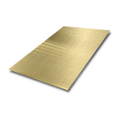 Buen precio Lámina de acero inoxidable para cabello de champán de oro con 0,65 mm de espesor y cuatro pies de tamaño para aplicaciones decorativas en línea