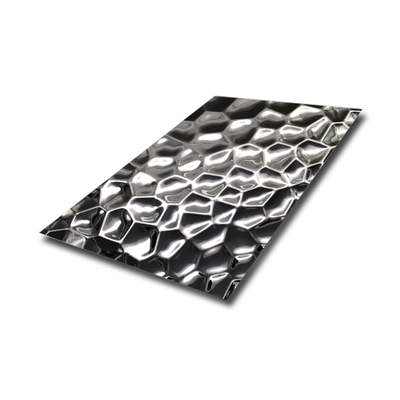 Hoja de acero inoxidable de espejo negro con textura de martillo