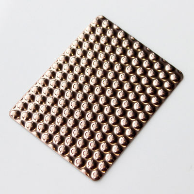 Hoja de acero inoxidable estampada en oro rosa Hoja decorativa de metal