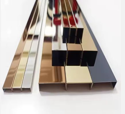 Buen precio Decoración de pared con perfil U de acero inoxidable espejo 8K en línea