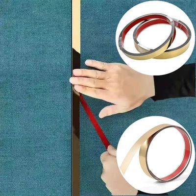 Buen precio Rollo Adhesivo de Tira Plana de Acero Inoxidable 201 con Recubrimiento de Color PVD para Bordes de Azulejos Fáciles de Limpiar en línea