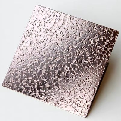 Chapa de acero inoxidable con superficie de espejo y relieve, color oro rosa, 0,85 mm de grosor, para paneles de pared decorativos