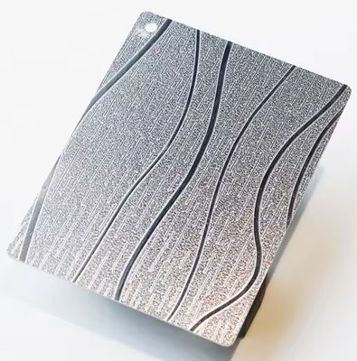 Lámina de acero inoxidable con relieve de superficie de espejo Grado 201 con doble película de PVC para paneles de pared decorativos