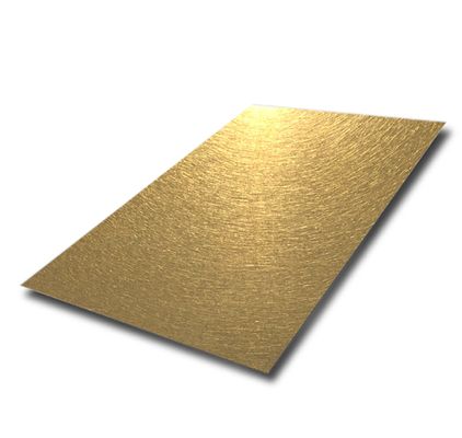 Buen precio Placa decorativa de acero inoxidable 304 con revestimiento PVD dorado, 1219x2438 mm en línea