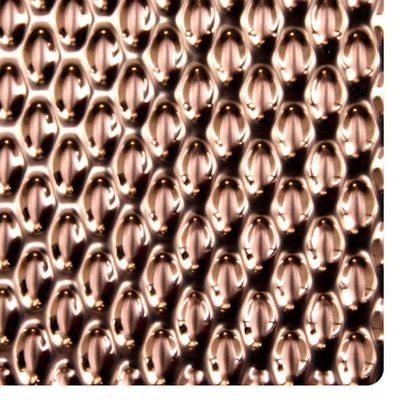Espejo de oro rosa 6WL de patrón Relieve de chapa de acero inoxidable 0,85 mm de espesor para paredes y techos decorativos