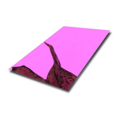 Buen precio PVD rosa espejo acabado de la hoja de acero inoxidable decorativa con 0,3-1,2 mm de espesor y 1219 * 2438 mm de tamaño en línea