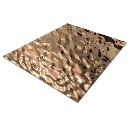 Buen precio Rosado Oro Espejo de Agua Corriente Hoja Decoración Pared, Celler, Hotel en línea