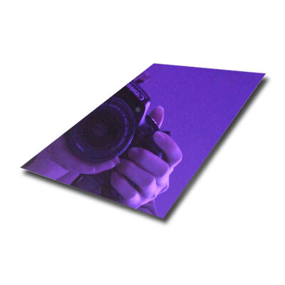 Buen precio PVD Violeta Espejo Finish Decorativo de acero inoxidable con 0,3-1,2 mm de espesor y 1219 * 2438 mm de tamaño en línea