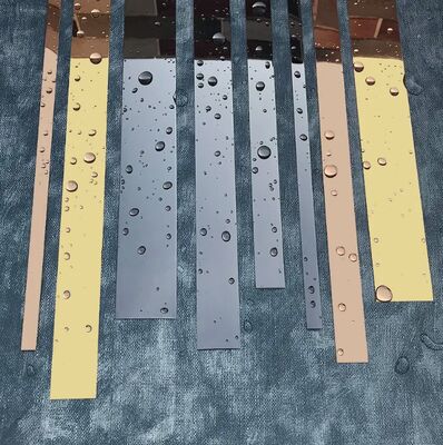 Revestimiento autoadhesivo de acero inoxidable, decoración de pared de borde de metal flexible