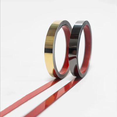Buen precio Moldura metálica brillante con espejo, línea decorativa autoadhesiva de acero inoxidable en línea
